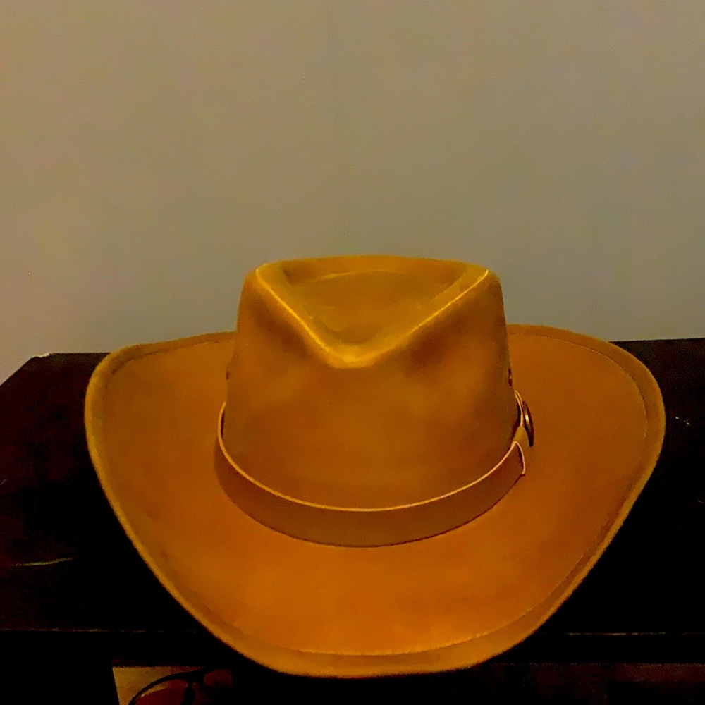 Brown outback cowboy hat